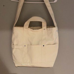 Beige cotton tote-bag